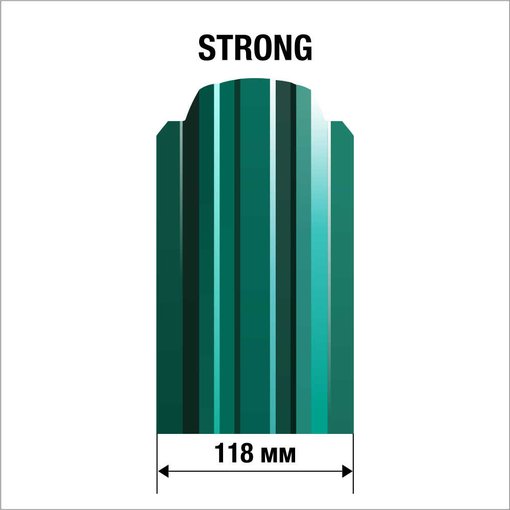 Евроштакетник (Strong 118*1200) зеленый мох