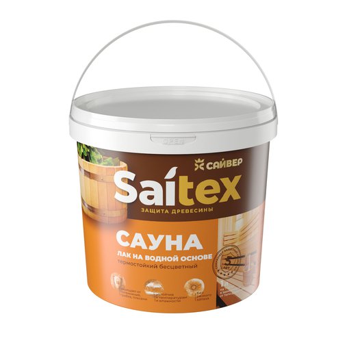 Лак защитно-декоративный на водной основе «SAITEX» САУНА