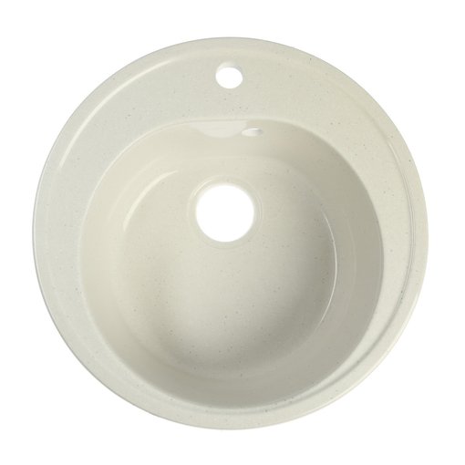 Мойка кухонная круглая врезная глянцевая, белая 500*180 мм